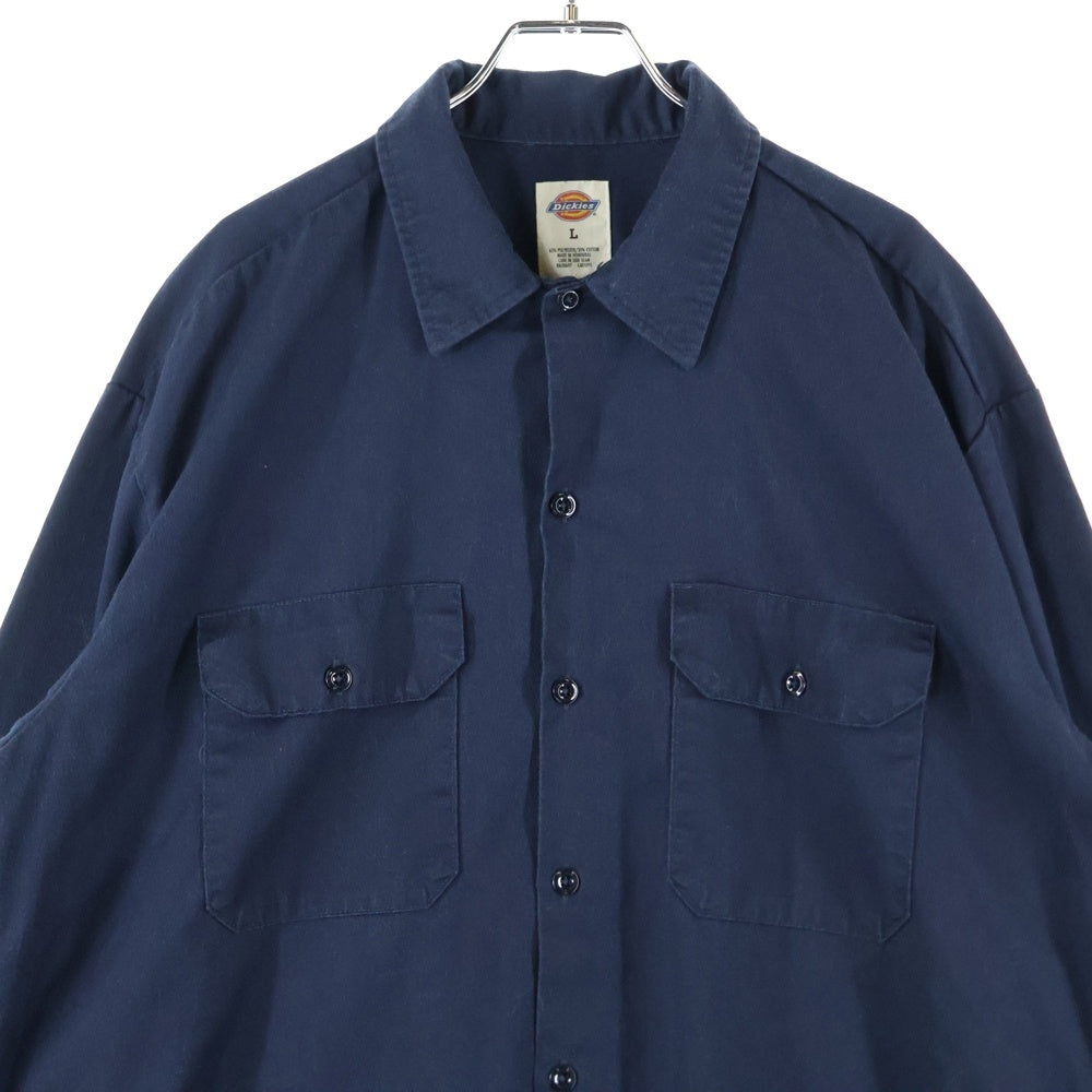 Dickies(ディッキーズ) ロゴ 長袖ワークシャツ ネイビー 607645069227