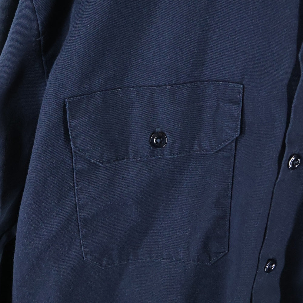 Dickies(ディッキーズ) ロゴ 長袖ワークシャツ ネイビー 607645069227
