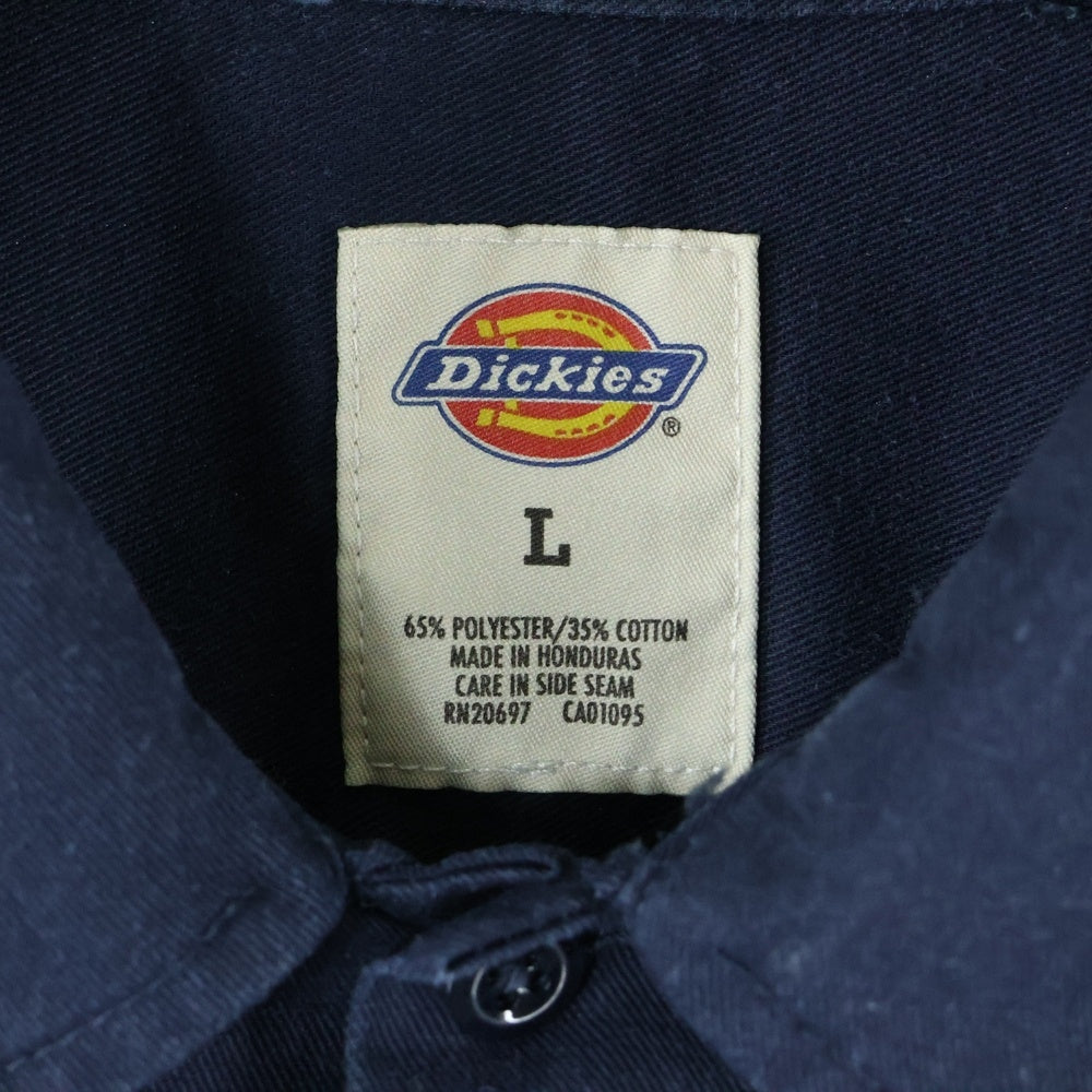 Dickies(ディッキーズ) ロゴ 長袖ワークシャツ ネイビー 607645069227
