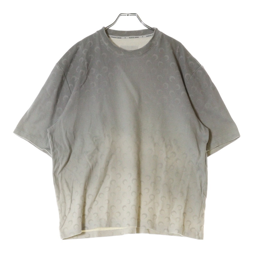 MARINE SERRE(マリーン セル) 総柄 クルーネック半袖Tシャツカットソー グレー