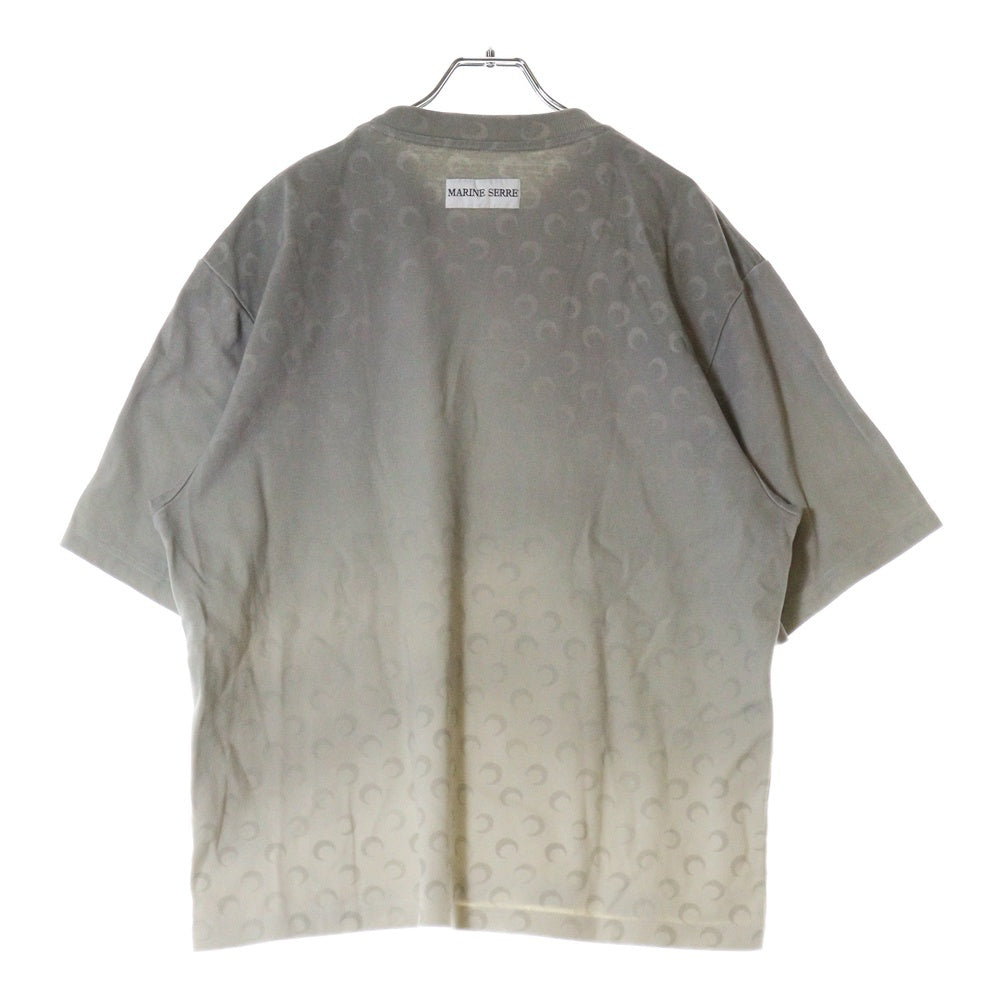MARINE SERRE(マリーン セル) 総柄 クルーネック半袖Tシャツカットソー グレー