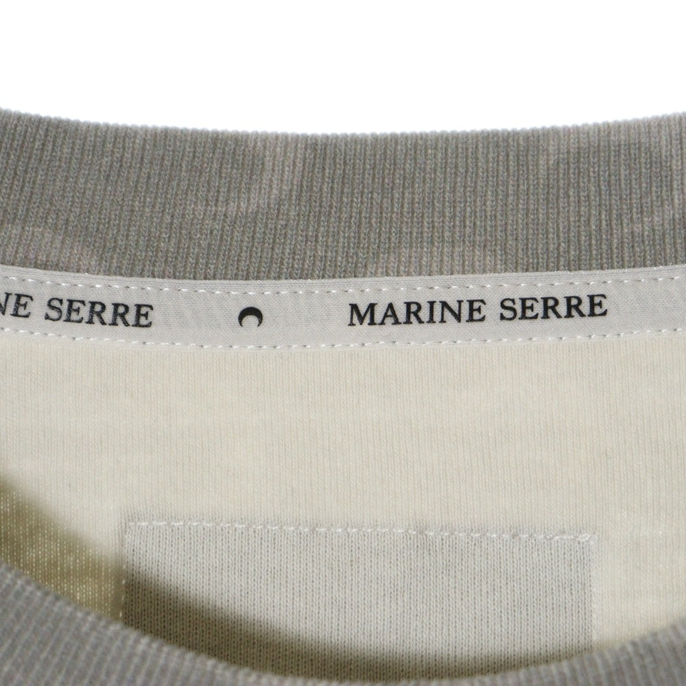 MARINE SERRE(マリーン セル) 総柄 クルーネック半袖Tシャツカットソー グレー