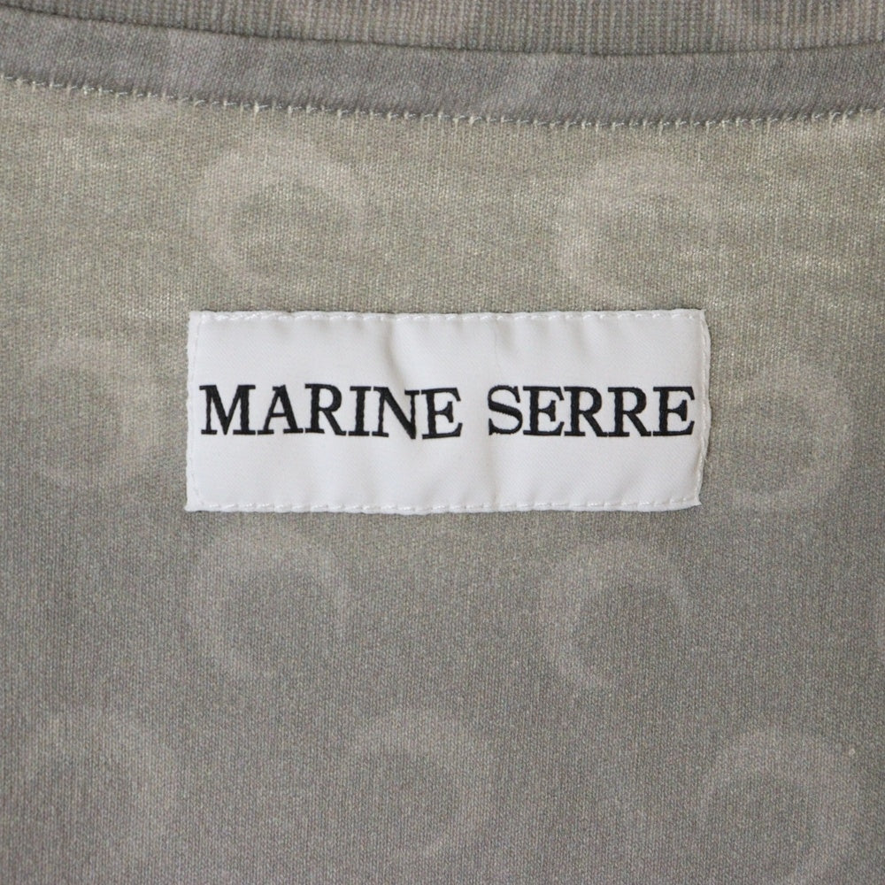 MARINE SERRE(マリーン セル) 総柄 クルーネック半袖Tシャツカットソー グレー
