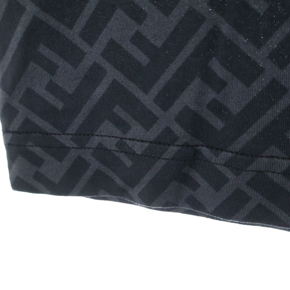 FENDI(フェンディ) 23SS FF ズッカ柄 クルーネック半袖Tシャツカットソー ブラック FAF682AN68