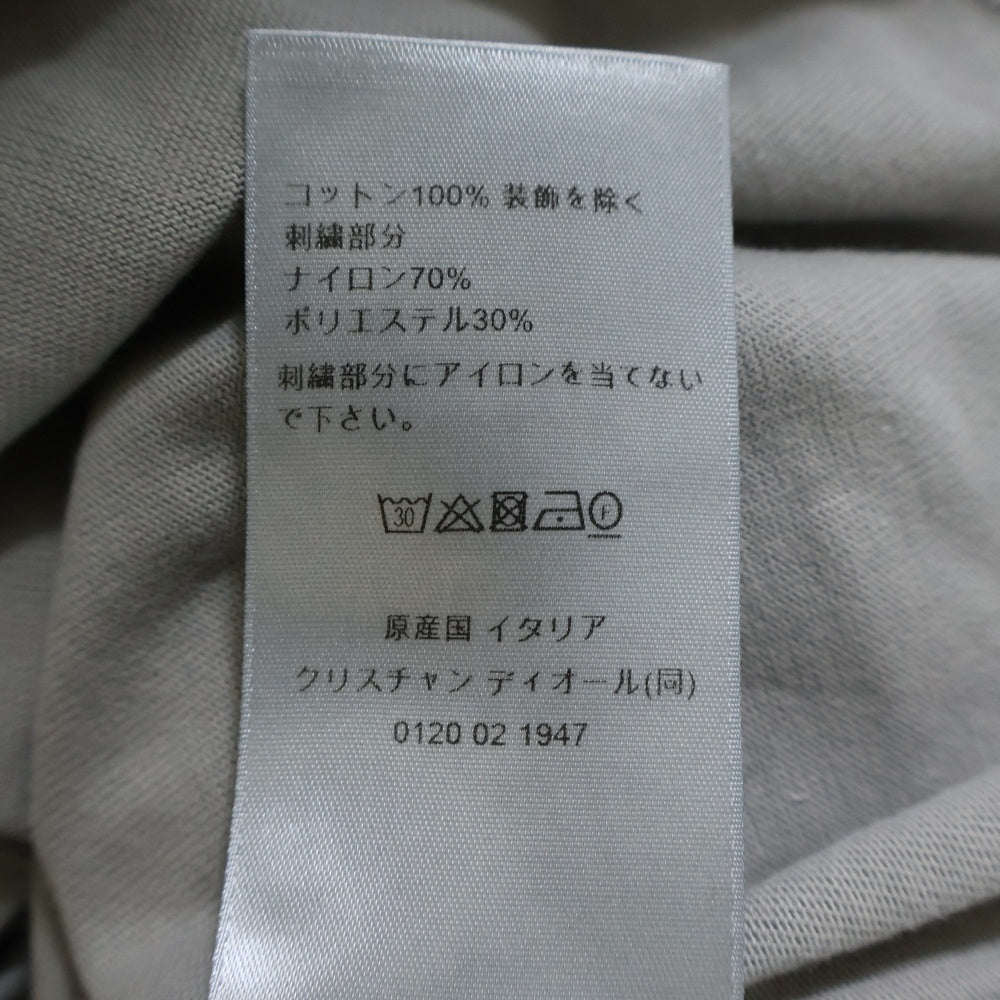 DIOR(ディオール) 23AW フロントワンポイントロゴ クルーネック半袖Tシャツカットソー グレー 343J637A0554