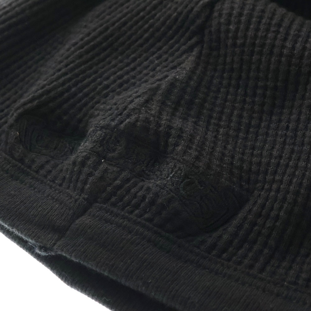 CHROME HEARTS(クロムハーツ) ヴァインダガー オールド ロゴ刺繍 サーマル コットン キャップ ビーニー ブラック