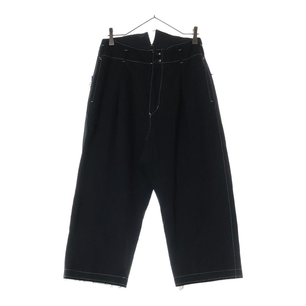 sulvam(サルバム) HI WAIST CUT OFF PANTS ハイウエストカットオフパンツ ブラック SJ-P01-100