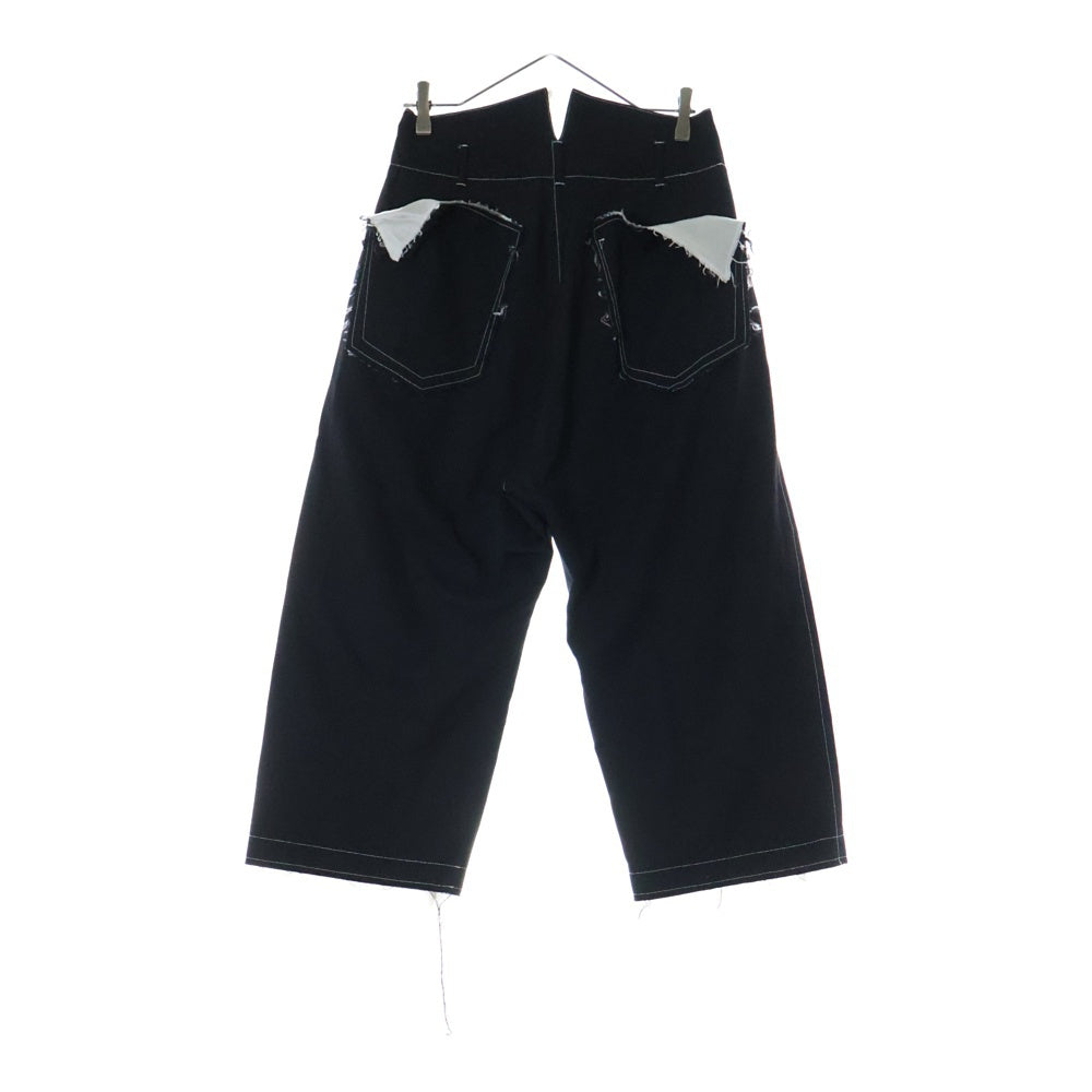 sulvam(サルバム) HI WAIST CUT OFF PANTS ハイウエストカットオフパンツ ブラック SJ-P01-100