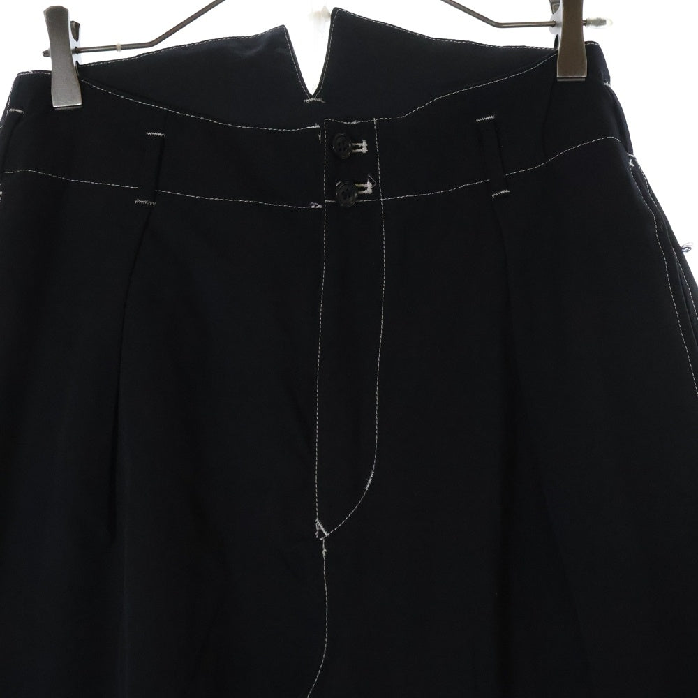 sulvam(サルバム) HI WAIST CUT OFF PANTS ハイウエストカットオフパンツ ブラック SJ-P01-100