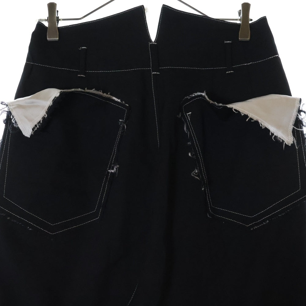 sulvam(サルバム) HI WAIST CUT OFF PANTS ハイウエストカットオフパンツ ブラック SJ-P01-100