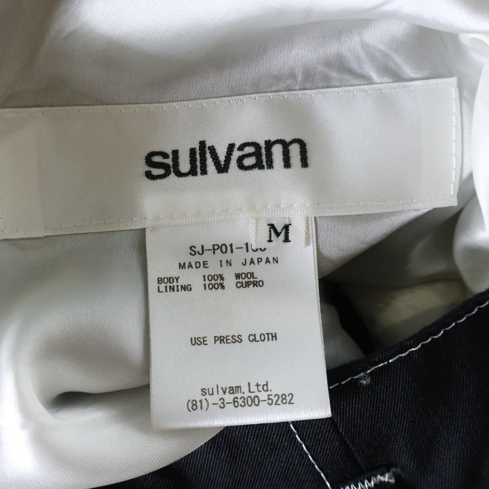 sulvam(サルバム) HI WAIST CUT OFF PANTS ハイウエストカットオフパンツ ブラック SJ-P01-100