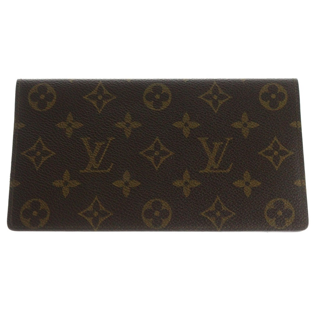 LOUIS VUITTON(ルイヴィトン) モノグラム ポルトシェキエダブル レザー ウォレット 2つ折り財布 ブラウン M62223