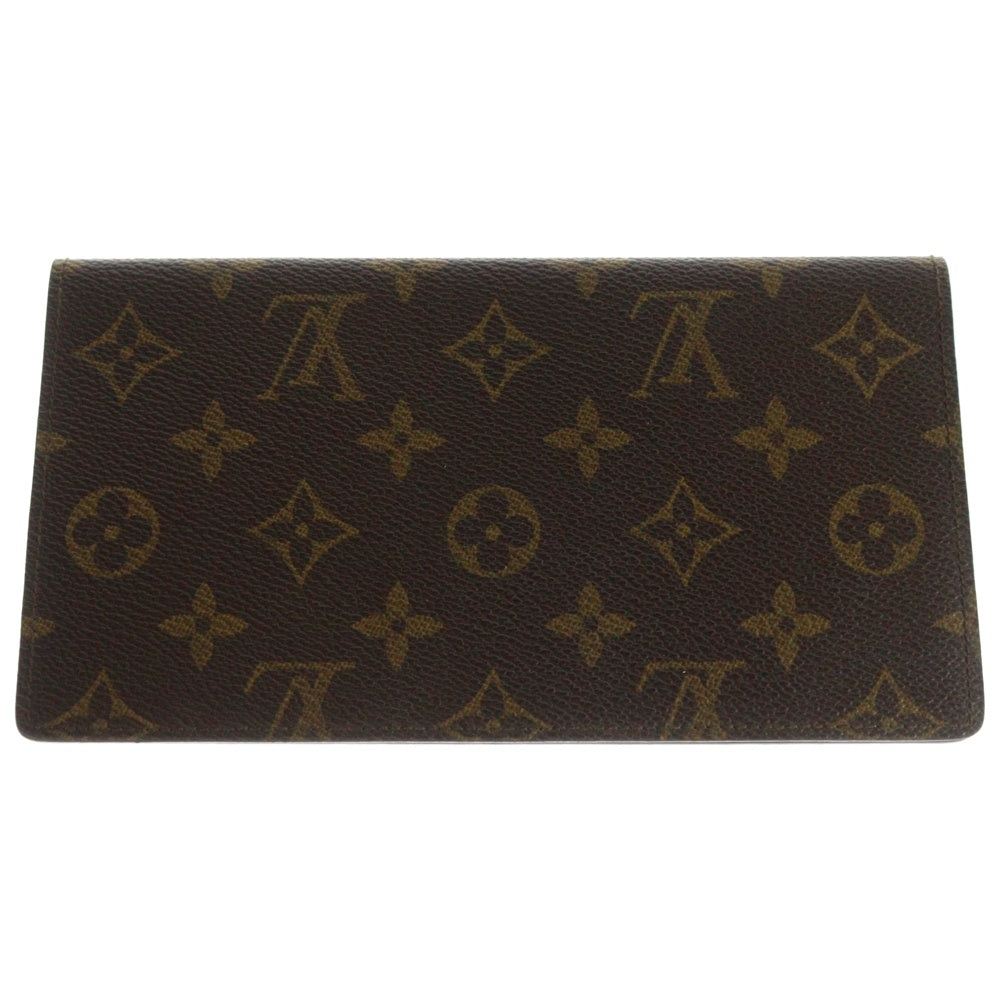 LOUIS VUITTON(ルイヴィトン) モノグラム ポルトシェキエダブル レザー ウォレット 2つ折り財布 ブラウン M62223