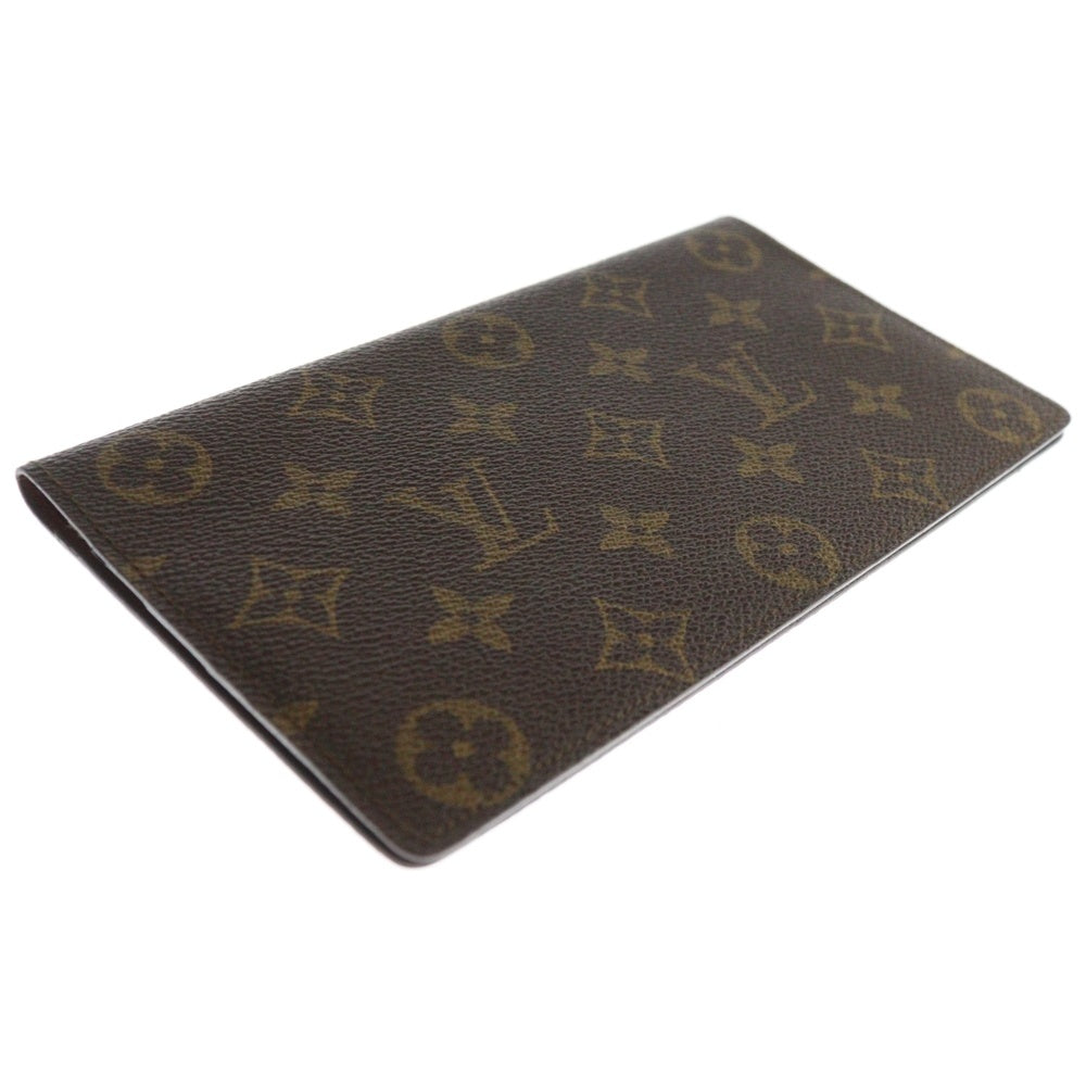 LOUIS VUITTON(ルイヴィトン) モノグラム ポルトシェキエダブル レザー ウォレット 2つ折り財布 ブラウン M62223