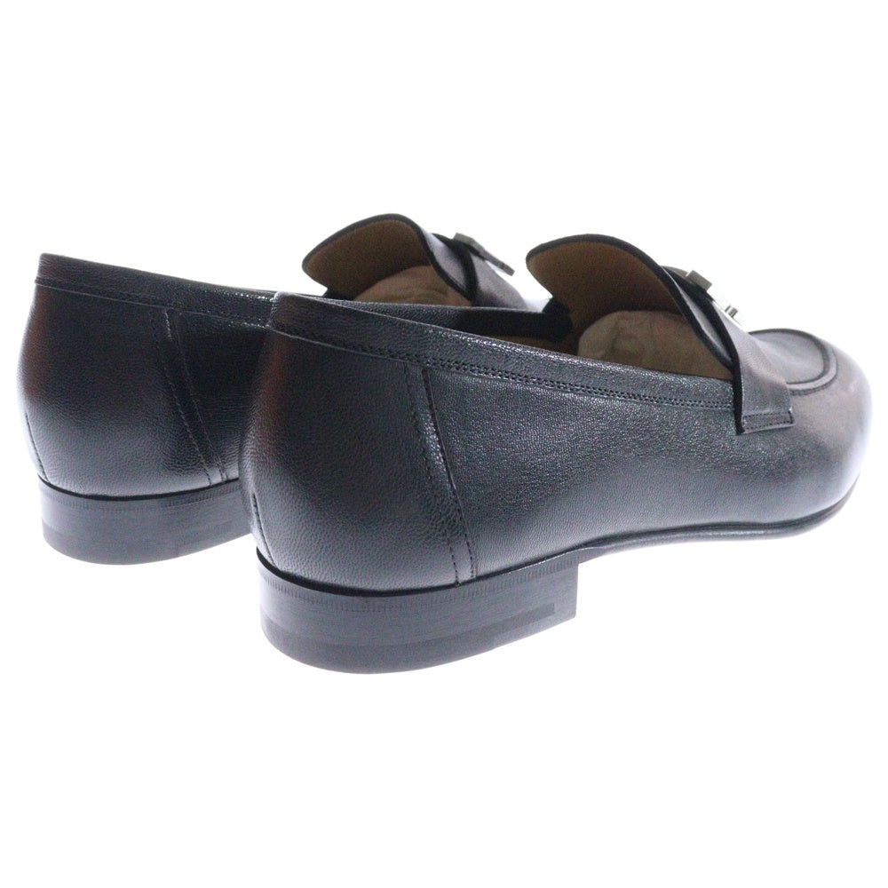 HERMES(エルメス) モカシン パリ シルバー金具 レザー ローファー ブラック AF172368ZA2402