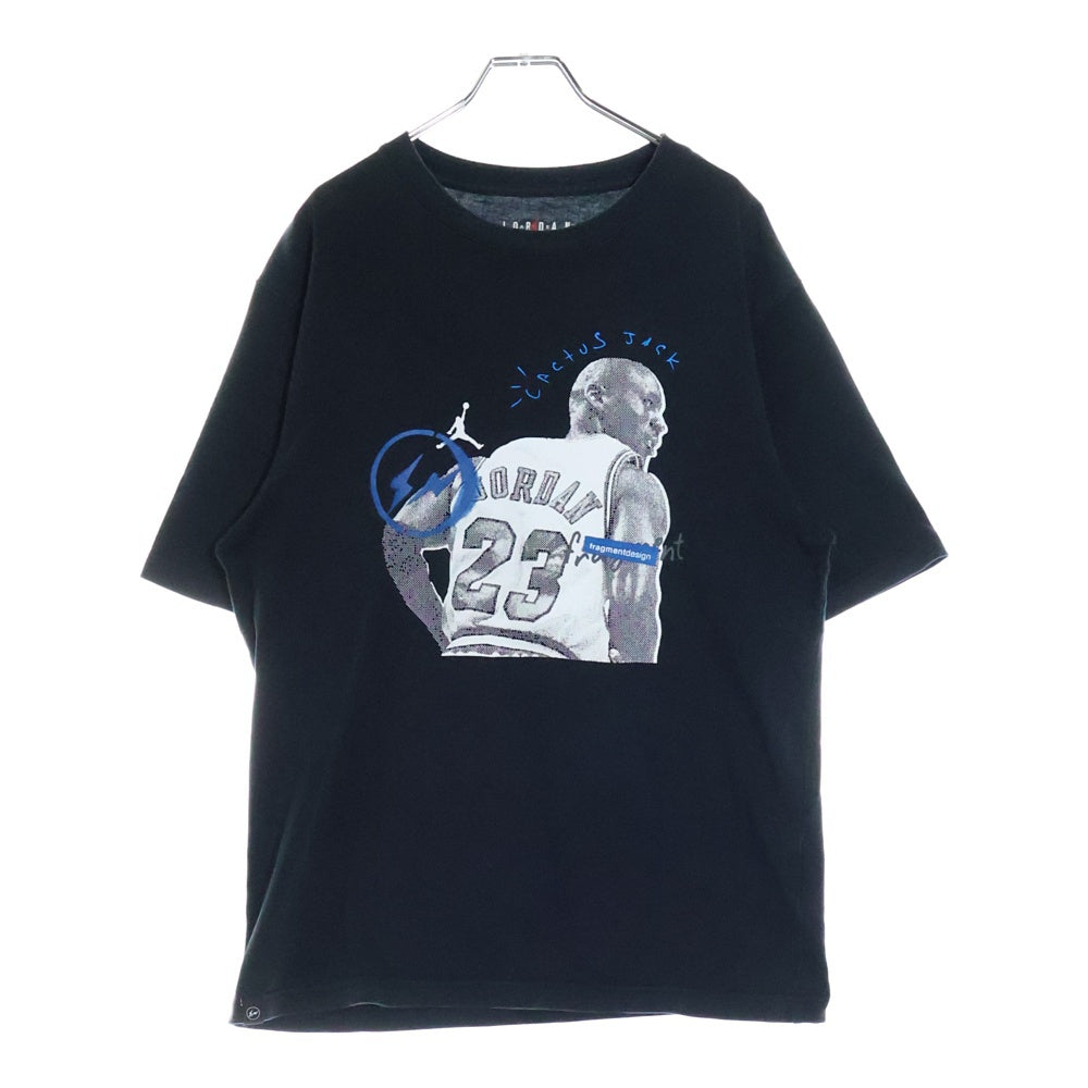 NIKE(ナイキ) 21SS ×Travis Scott ×Fragment Design S/S TEE DJ0619-010 ×トラヴィススコット ×フラグメントデザイン フロントプリント クルーネック半袖Tシャツカットソー