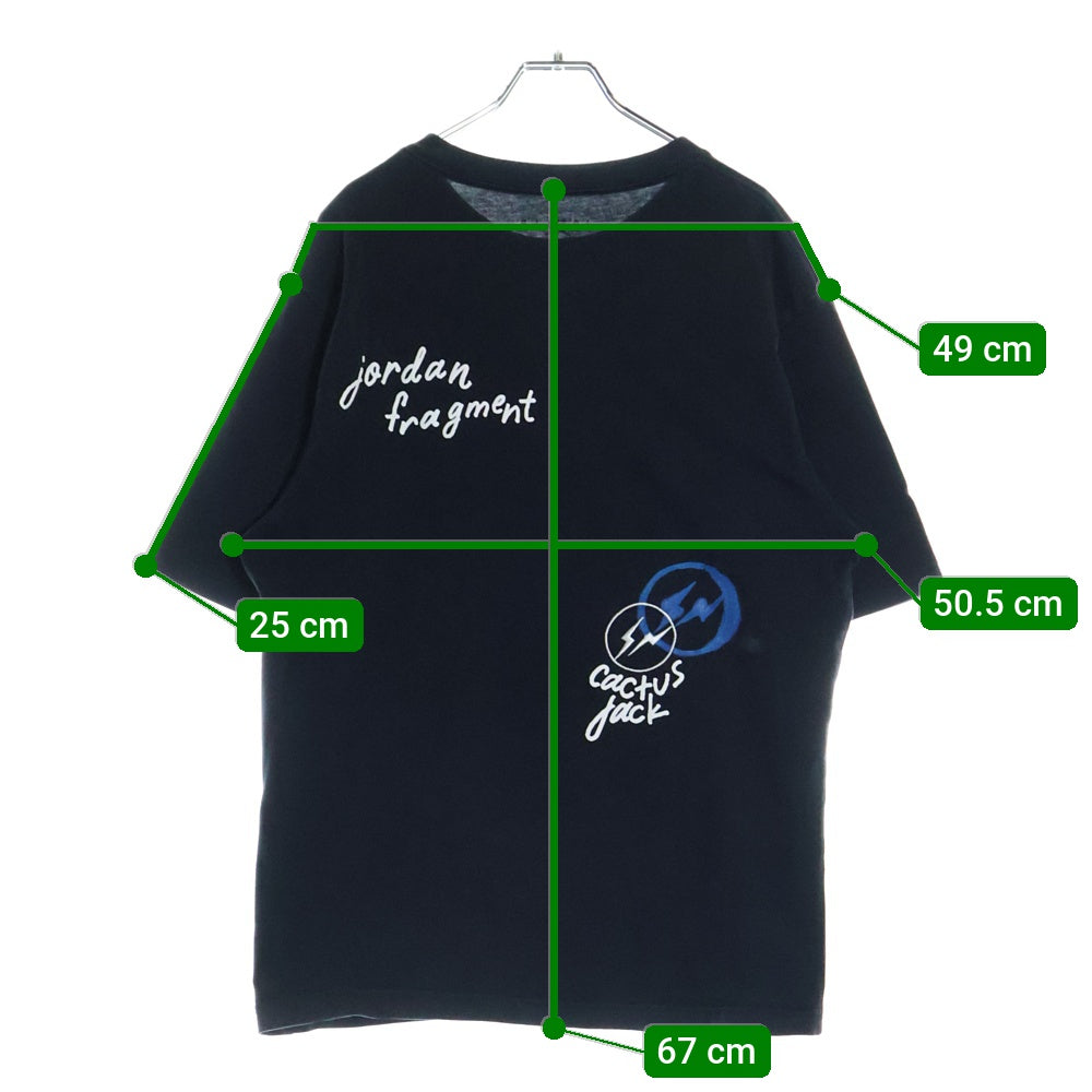 NIKE(ナイキ) 21SS ×Travis Scott ×Fragment Design S/S TEE DJ0619-010 ×トラヴィススコット ×フラグメントデザイン フロントプリント クルーネック半袖Tシャツカットソー