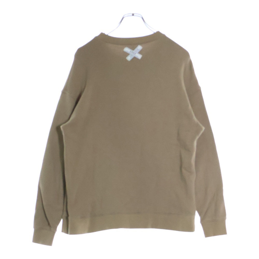 MAISON KITSUNE(メゾンキツネ) 19SS ×ADER ERROR FOX HEAD PATCH Sweatshirt 19KSSTO09WH1 ×アーダーエラー エンブロイダリーロゴ クルーネックスウェットトレーナー ブラウン