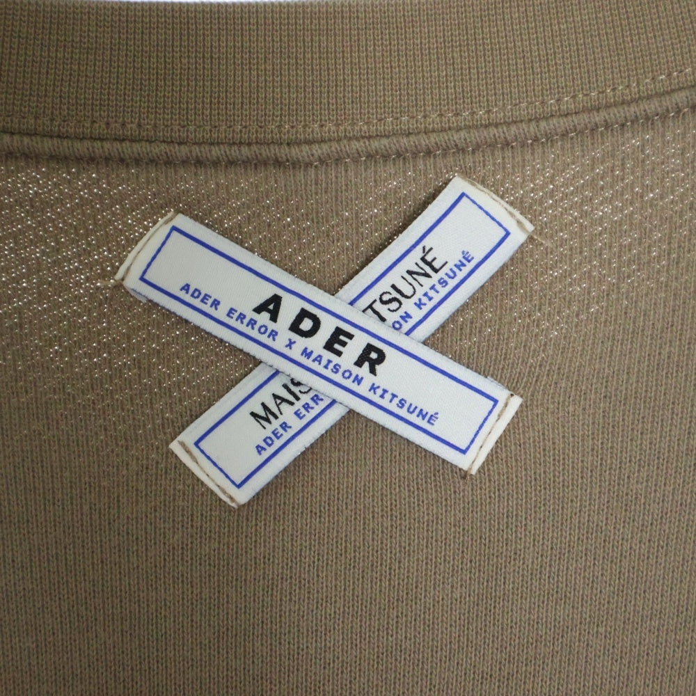 MAISON KITSUNE(メゾンキツネ) 19SS ×ADER ERROR FOX HEAD PATCH Sweatshirt 19KSSTO09WH1 ×アーダーエラー エンブロイダリーロゴ クルーネックスウェットトレーナー ブラウン