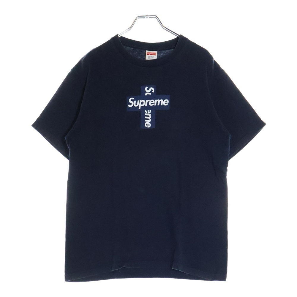 SUPREME(シュプリーム) 20AW Cross Box Logo Tee クロス ボックス ロゴ クルーネック カットソー 半袖Tシャツ ネイビー