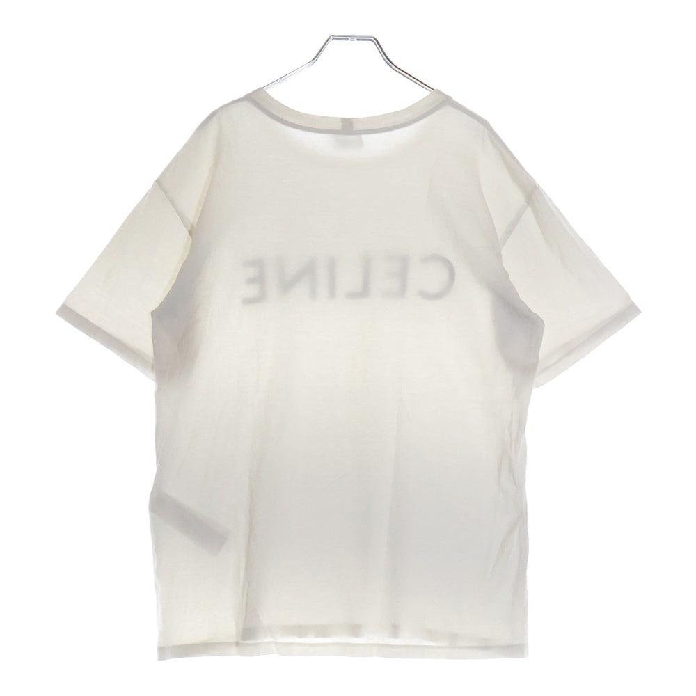 CELINE(セリーヌ) 22AW ルーズフィットロゴプリント クルーネック半袖Tシャツカットソー ホワイト 2X681671Q