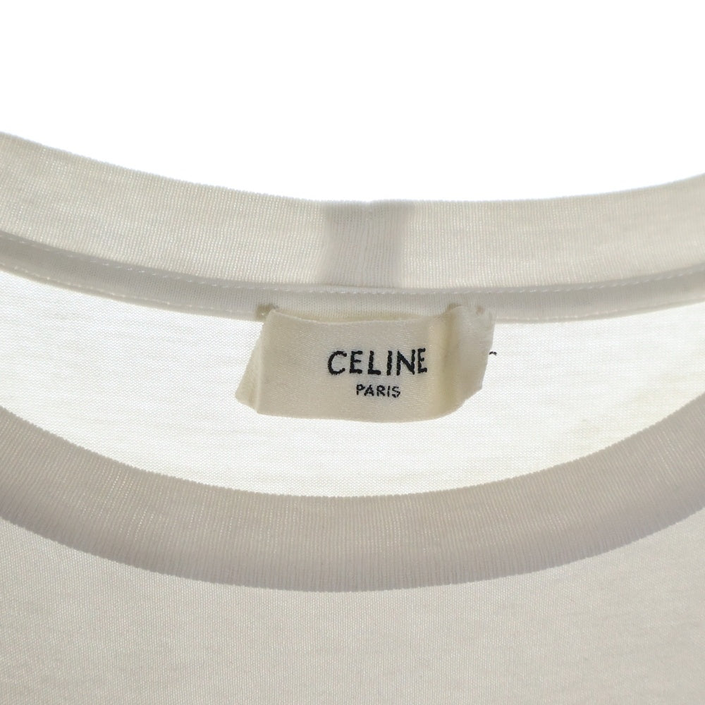CELINE(セリーヌ) 22AW ルーズフィットロゴプリント クルーネック半袖Tシャツカットソー ホワイト 2X681671Q