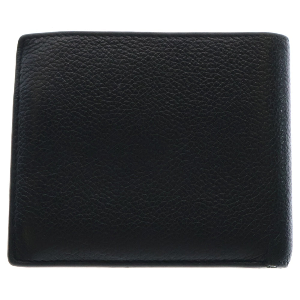 BALENCIAGA(バレンシアガ) CASH SQUARE FOLDED COIN 594315 1090 ロゴプリント レザー コンパクトウォレット 二つ折り財布 ブラック
