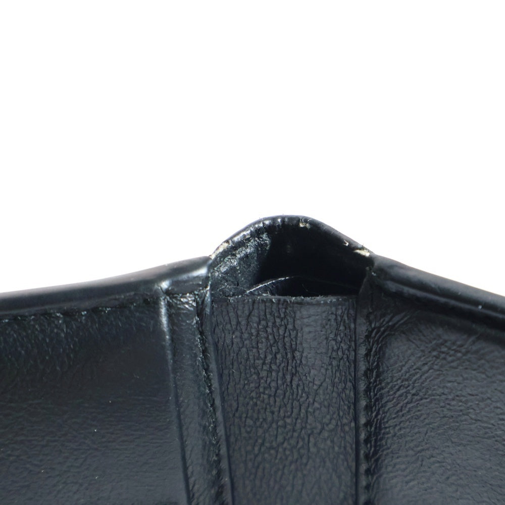 BALENCIAGA(バレンシアガ) CASH SQUARE FOLDED COIN 594315 1090 ロゴプリント レザー コンパクトウォレット 二つ折り財布 ブラック