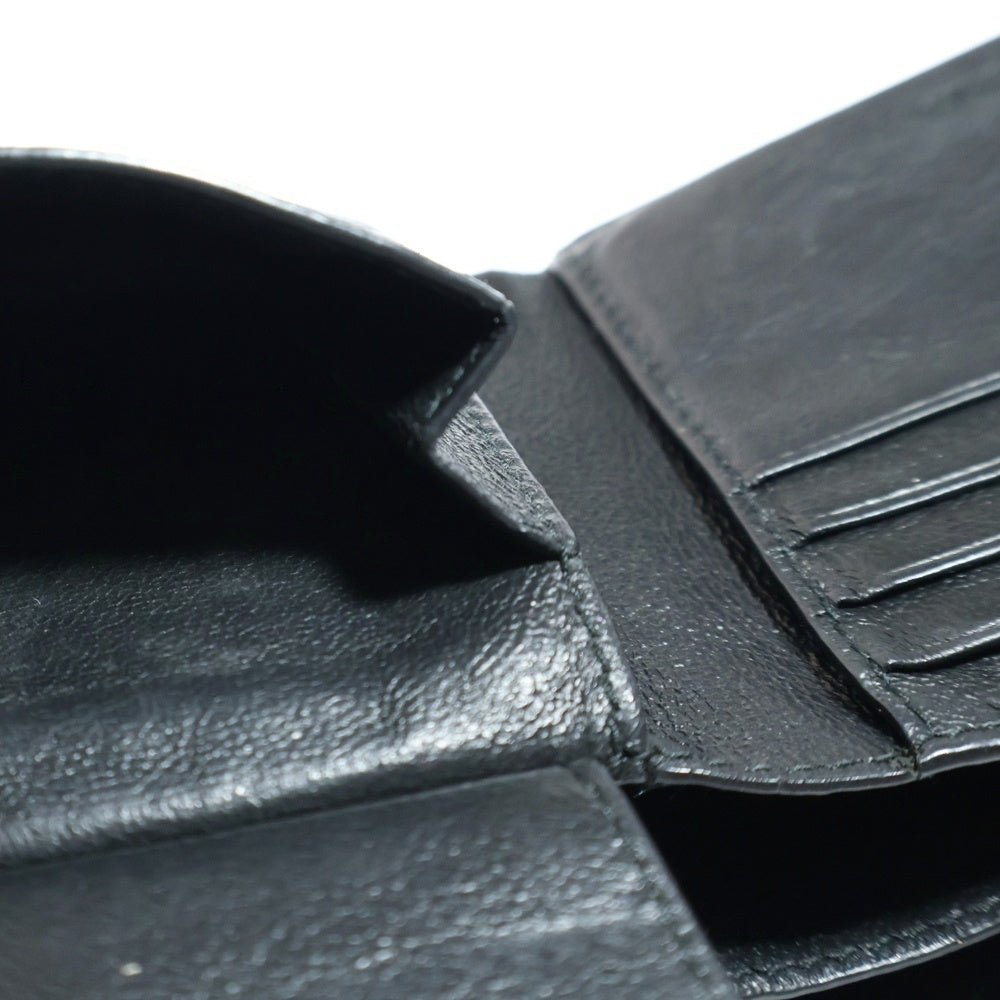 BALENCIAGA(バレンシアガ) CASH SQUARE FOLDED COIN 594315 1090 ロゴプリント レザー コンパクトウォレット 二つ折り財布 ブラック