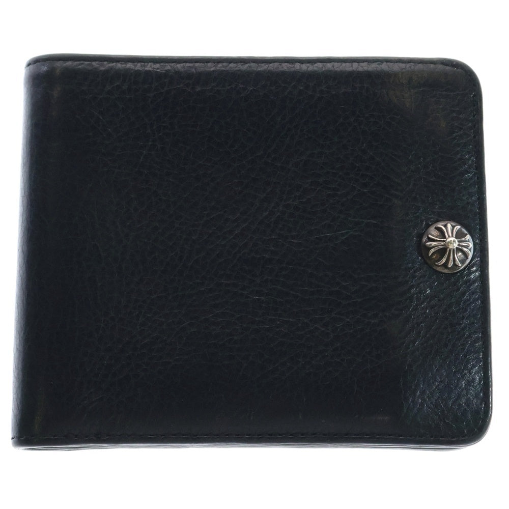CHROME HEARTS(クロムハーツ) 1SNAP 1スナップ クロス ボールボタン レザーウォレット 財布 ブラック BCA361