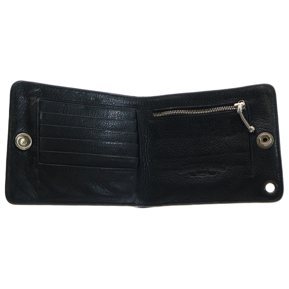 CHROME HEARTS(クロムハーツ) 1SNAP 1スナップ クロス ボールボタン レザーウォレット 財布 ブラック BCA361