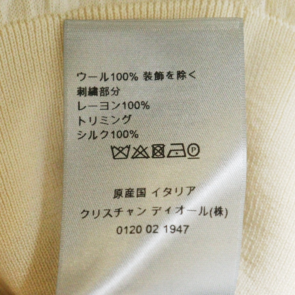 DIOR(ディオール) 21AW ×KENNY SCHARF Silk Scarf Kint 143M655AT293 ×ケニーシャーフ シルクスカーフロゴ クルーネックニットセーター ベージュ