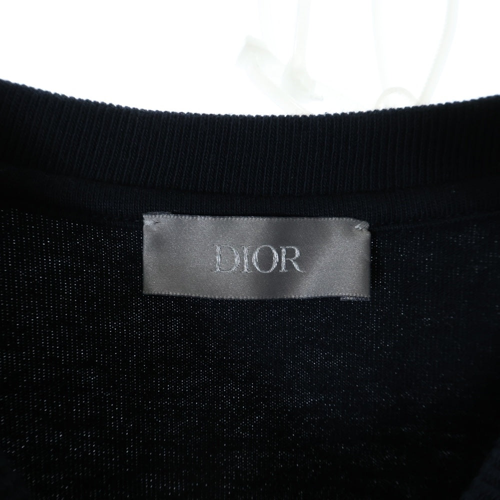 DIOR(ディオール) 21AW ×KENNY SCHARF Oversize Logo T-Shirt 193J646A0554 ×ケニーシャーフ ロゴ刺繍 オーバーサイズ クルーネック半袖Tシャツカットソー ホワイト/ブラック