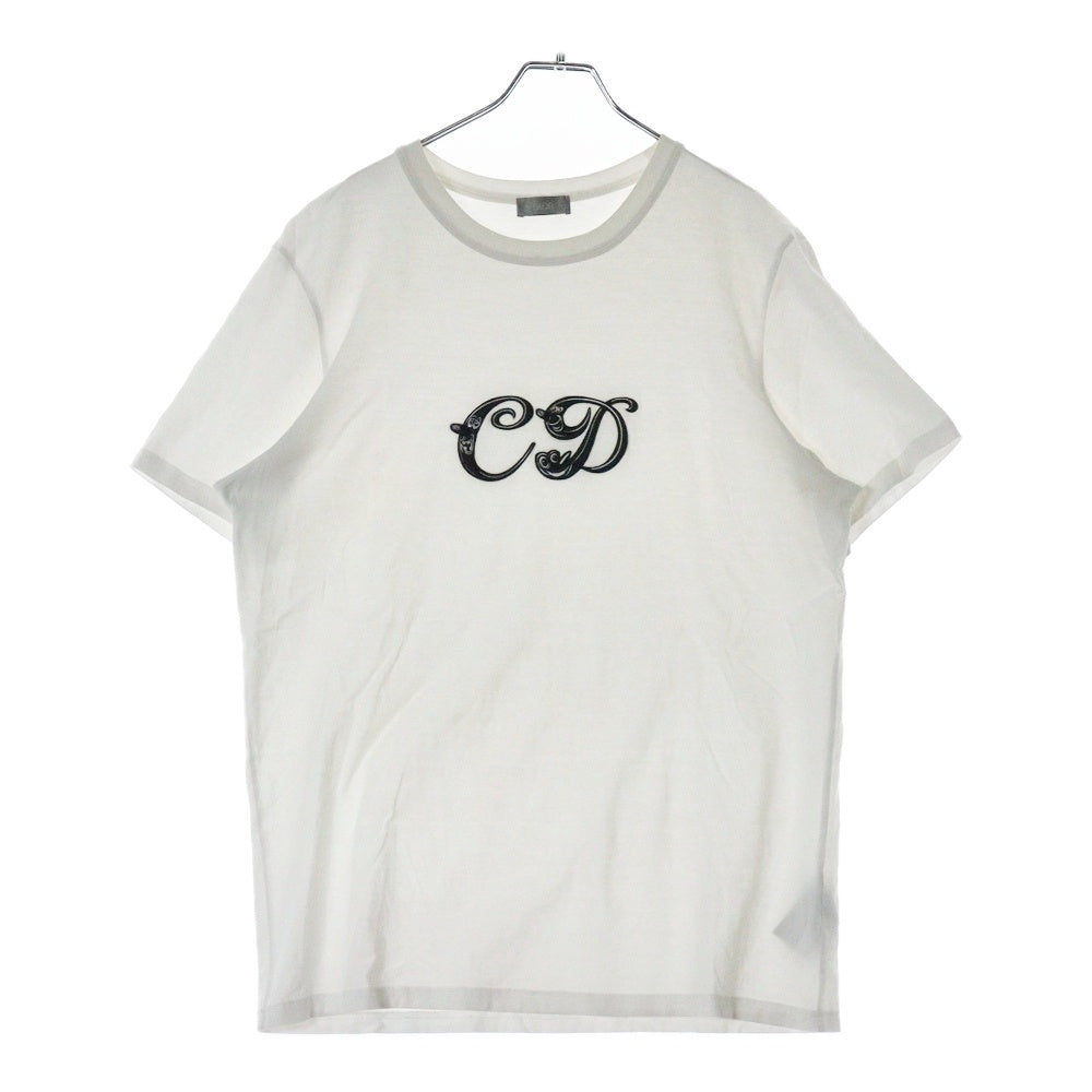 DIOR(ディオール) 21AW ×KENNY SCHARF Logo T-Shirt 193J697A0677 ×ケニーシャーフ ロゴ刺繍 クルーネック半袖Tシャツカットソー ホワイト