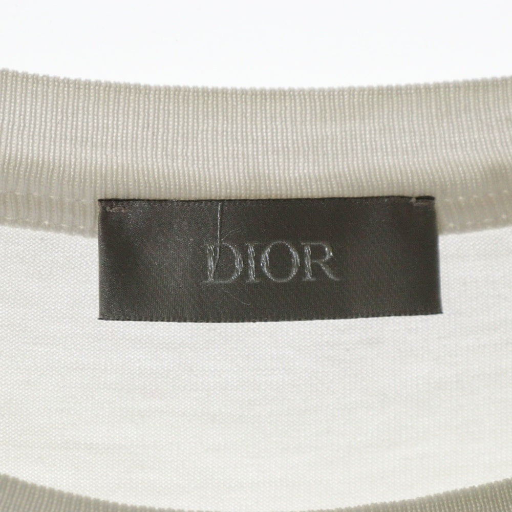 DIOR(ディオール) 21AW ×KENNY SCHARF Logo T-Shirt 193J697A0677 ×ケニーシャーフ ロゴ刺繍 クルーネック半袖Tシャツカットソー ホワイト