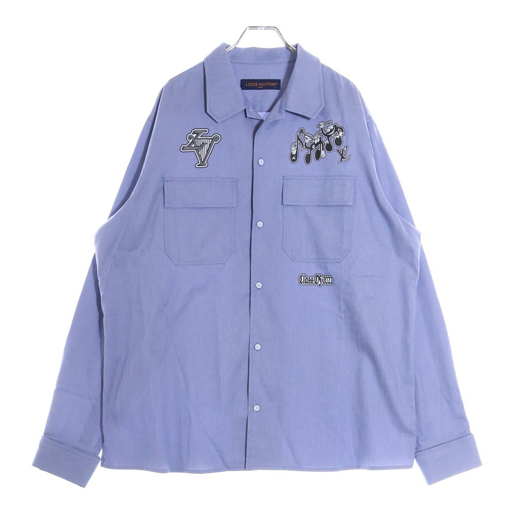 LOUIS VUITTON(ルイヴィトン) 23SS Graphic Print Shirt RM231M TJ0 HOS22W グラフィックプリント 長袖シャツ ブルー