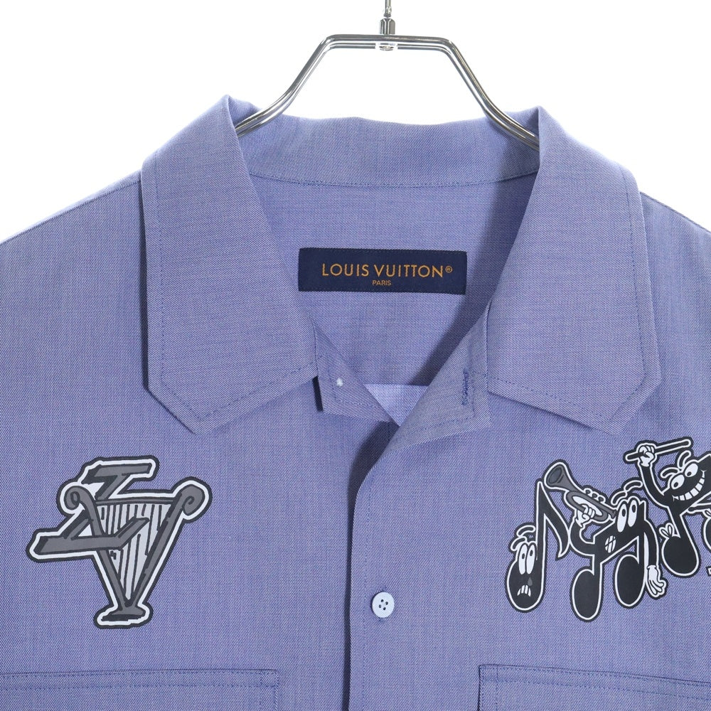 LOUIS VUITTON(ルイヴィトン) 23SS Graphic Print Shirt RM231M TJ0 HOS22W グラフィックプリント 長袖シャツ ブルー