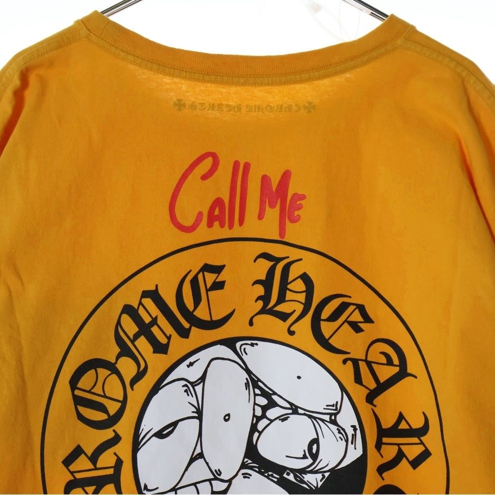 CHROME HEARTS(クロムハーツ) ×MATTY BOY PPO mustard CALL ME T-Shirt ×マッティボーイ コールミー マスタード クルーネック長袖Tシャツカットソー ロングスリーブ ロンT イエロー