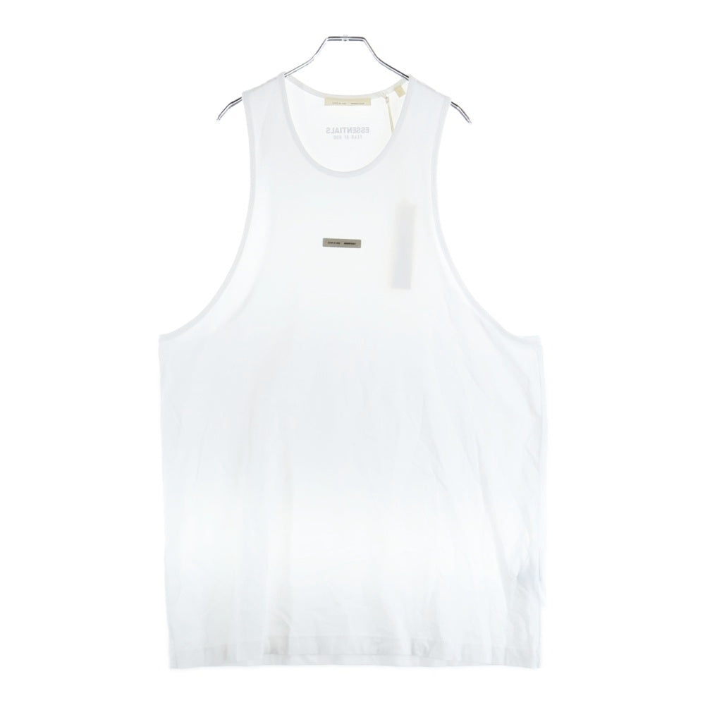 FEAR OF GOD ESSENTIALS(フィアオブゴッド エッセンシャルズ) Vintage Fit フロントラバーロゴ タンクトップ ホワイト