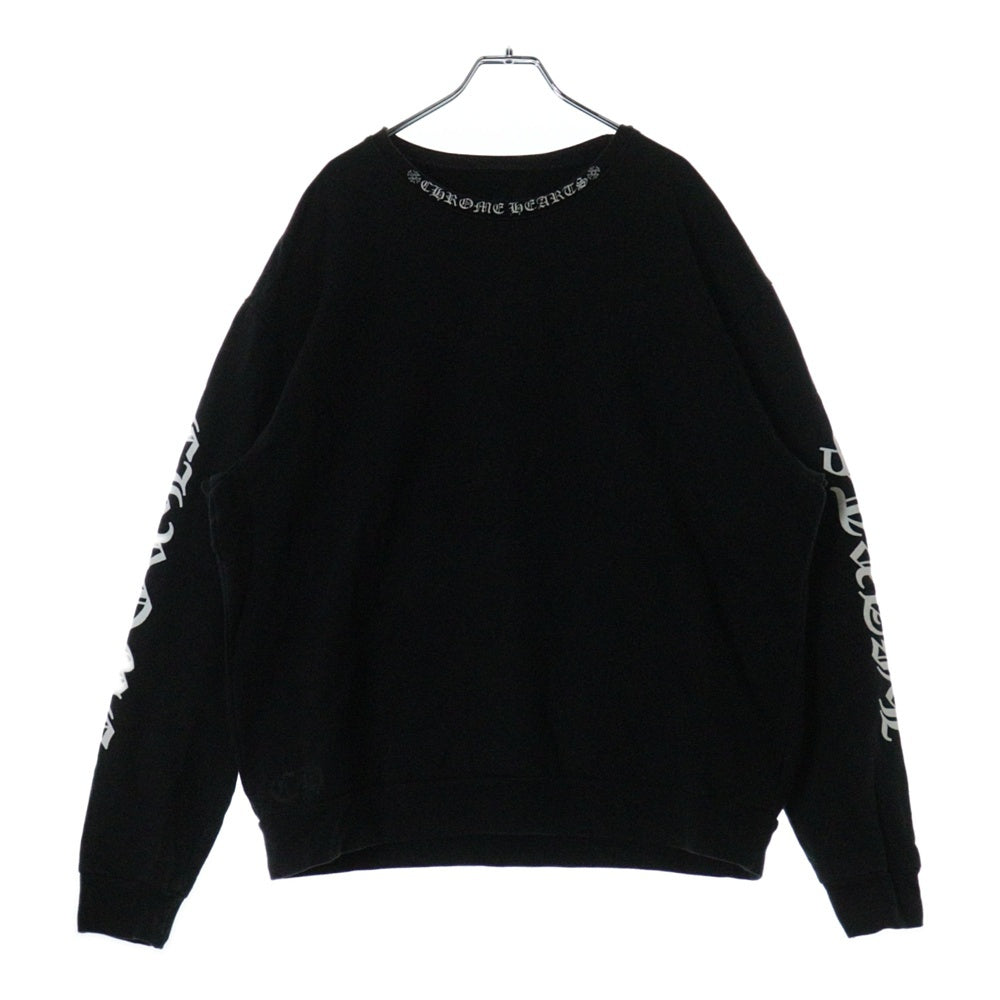 CHROME HEARTS(クロムハーツ) SWTSHRT PLVRスウェット ネックロゴプリントスウェットトレーナー ブラック