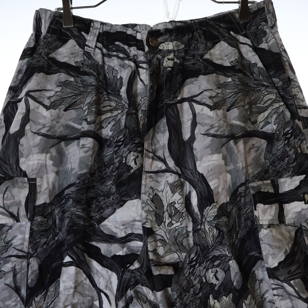 A BATHING APE(アベイシングエイプ) TREE EDGE CAMO CARGO PANTS 001PTL801002M カモ柄 カーゴパンツ ホワイト/ブラック