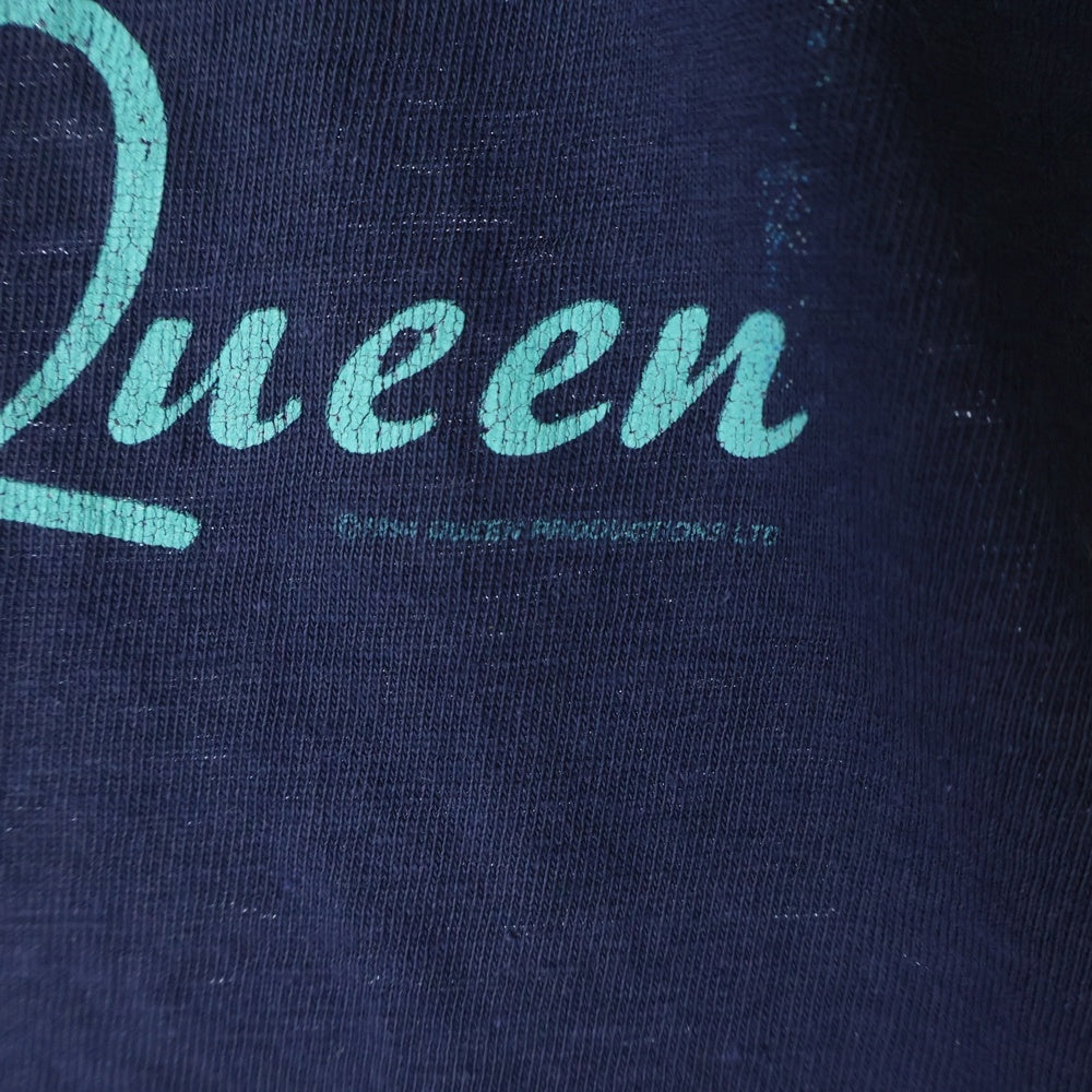 VINTAGE(ヴィンテージ) 90s VINTAGE QUEEN FRONT PRINT TEE ヴィンテージ クイーン フロントプリント半袖カットソー 半袖Tシャツ ダブルステッチ ネイビー