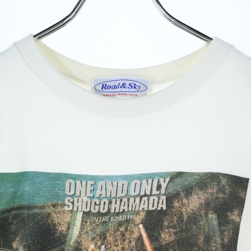 VINTAGE(ヴィンテージ) 90s 浜田省吾 フロントプリント半袖カットソー 半袖Tシャツ シングルステッチ ホワイト