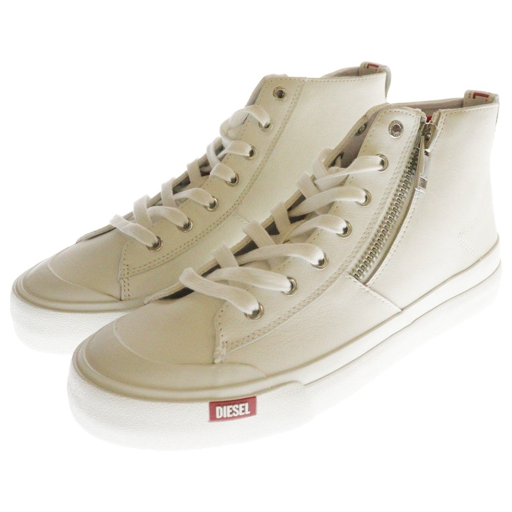 DIESEL(ディーゼル) S-ATHOS ZIP サイドジップミッドカットスニーカー シューズ ホワイト Y03267 P1732 T1003 US10/28cm
