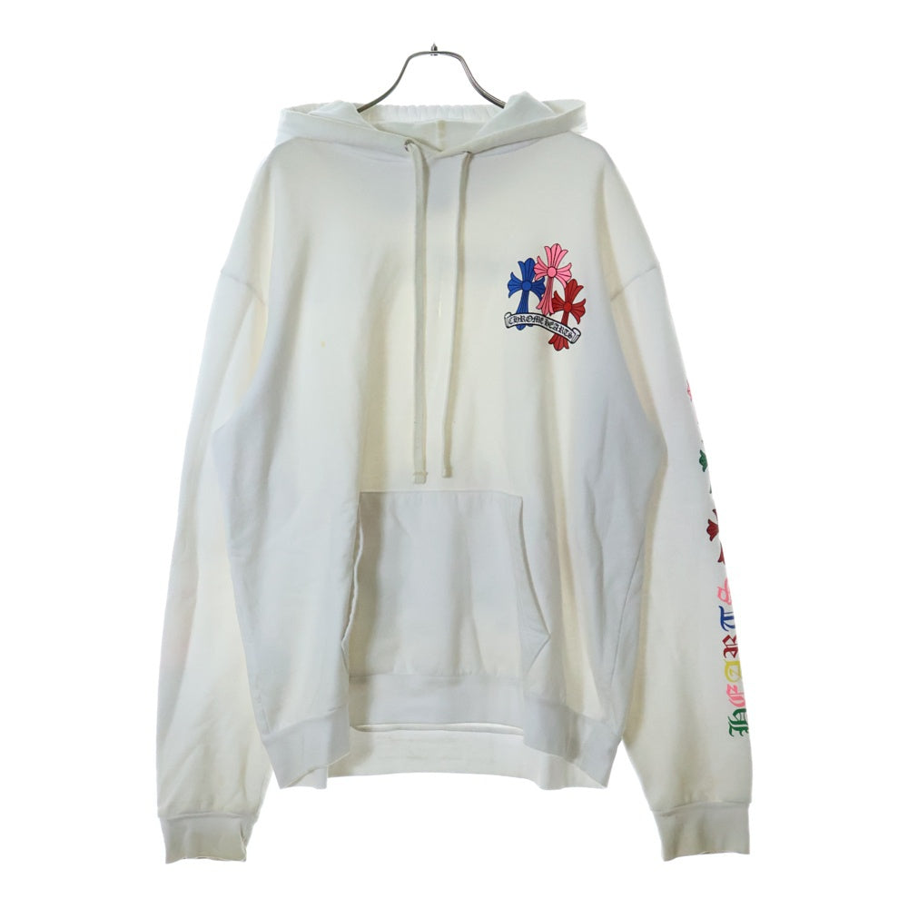CHROME HEARTS(クロムハーツ) MLTCOL CEM CRS HD PLVR マルチカラーセメタリークロスプリントプルオーバーパーカー ホワイト