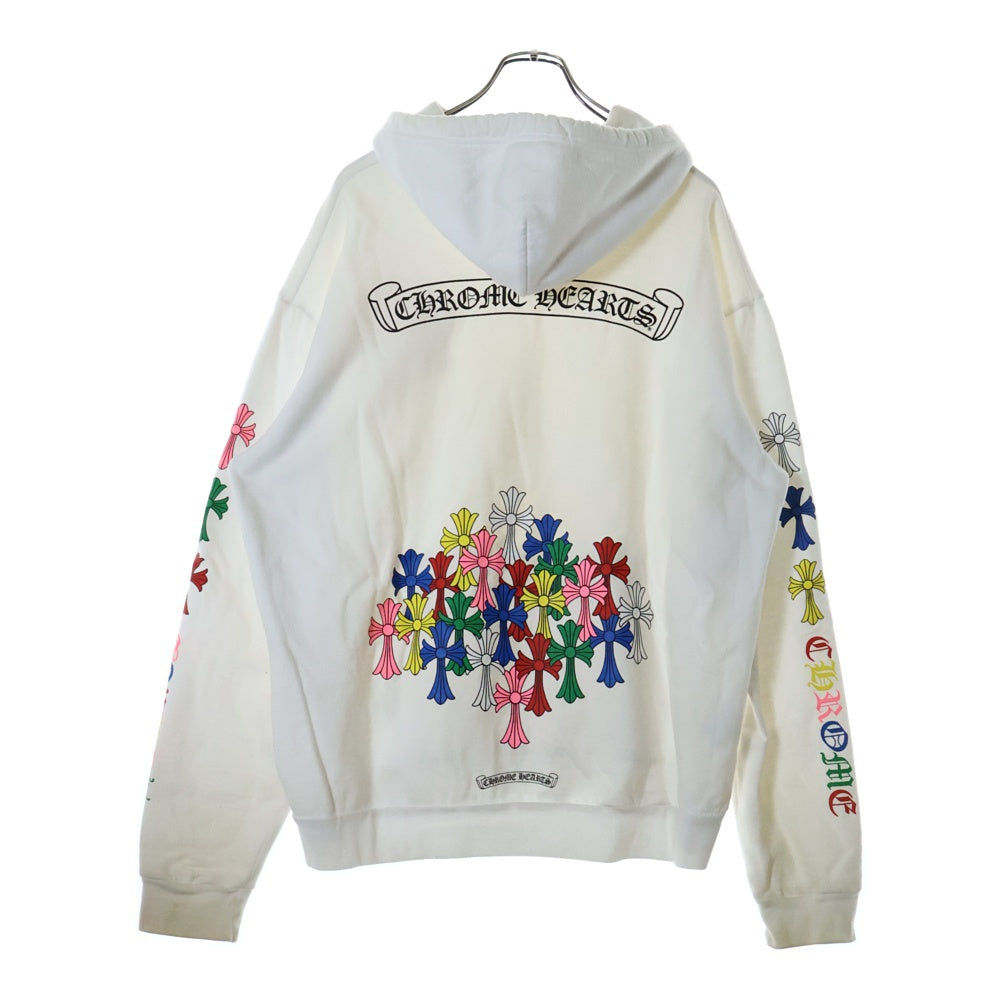 CHROME HEARTS(クロムハーツ) MLTCOL CEM CRS HD PLVR マルチカラーセメタリークロスプリントプルオーバーパーカー ホワイト