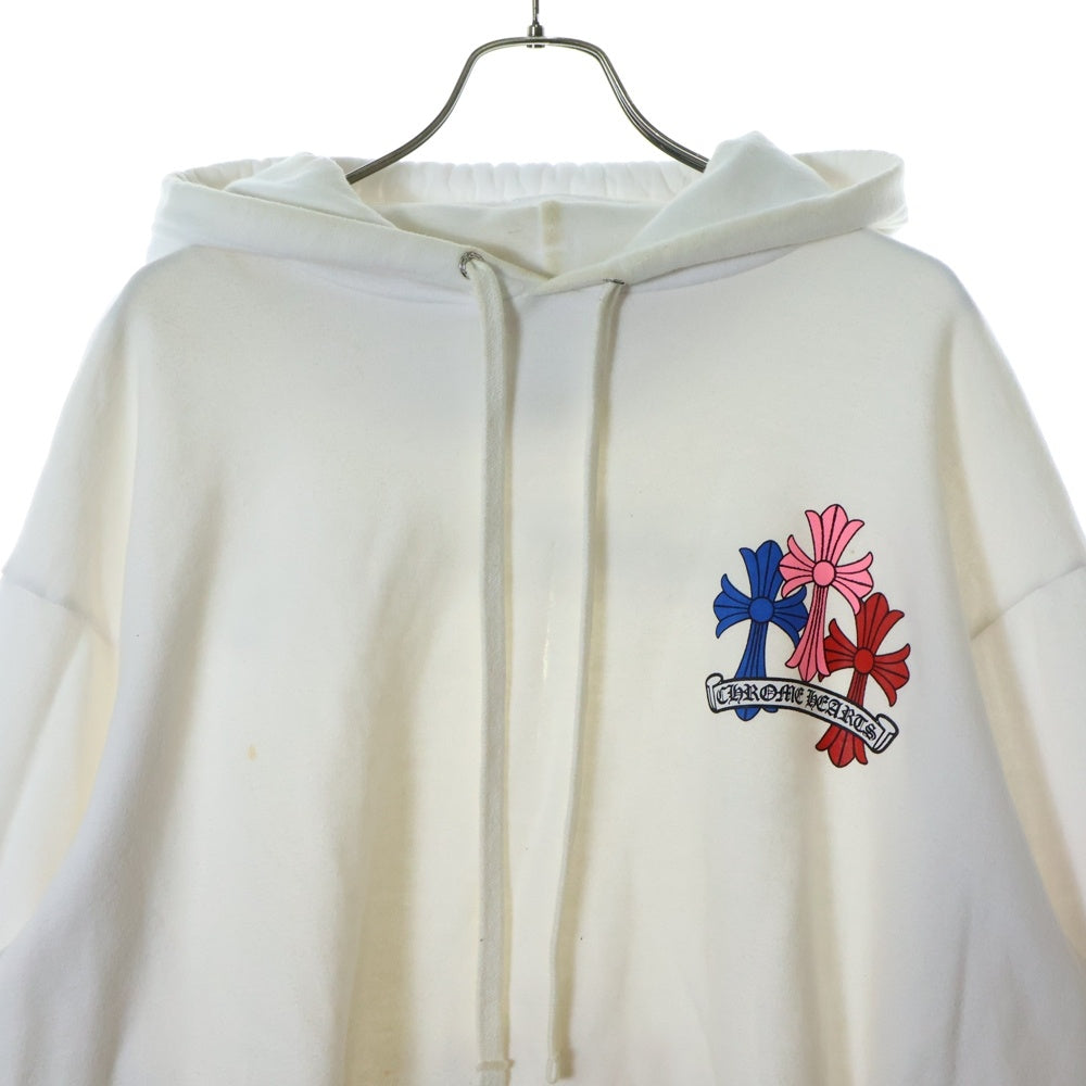 CHROME HEARTS(クロムハーツ) MLTCOL CEM CRS HD PLVR マルチカラーセメタリークロスプリントプルオーバーパーカー ホワイト