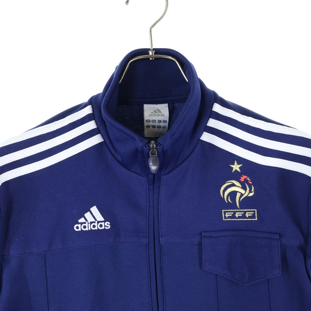 adidas(アディダス) TRACK JACKET フランス代表 ロゴ刺繍ジップアップジャケット トラックジャケット ジャージ ネイビー APU008