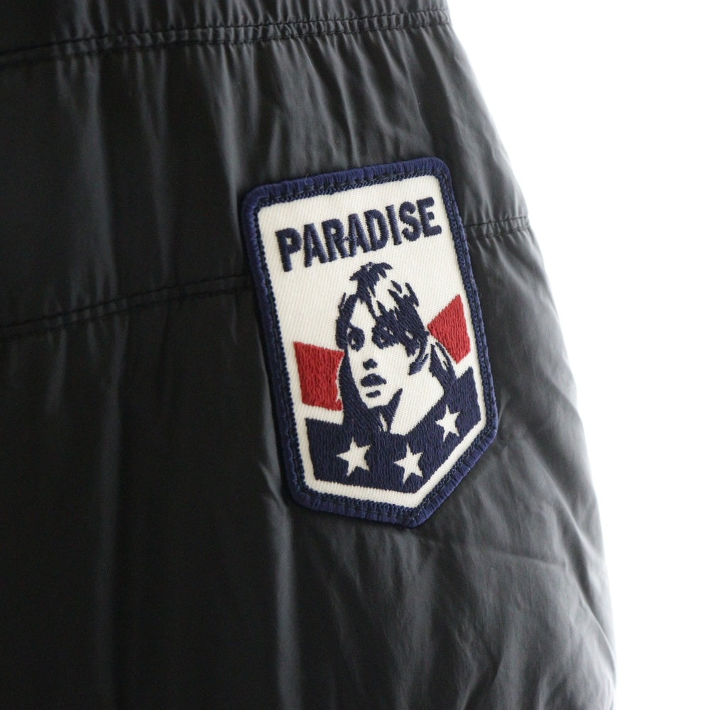 HYSTERIC GLAMOUR(ヒステリックグラマー) 16AW PRIMALOFT DOWN JACKET プリマロフトダウンジャケット ロゴワッペン フーディー ブラック 0263AB03