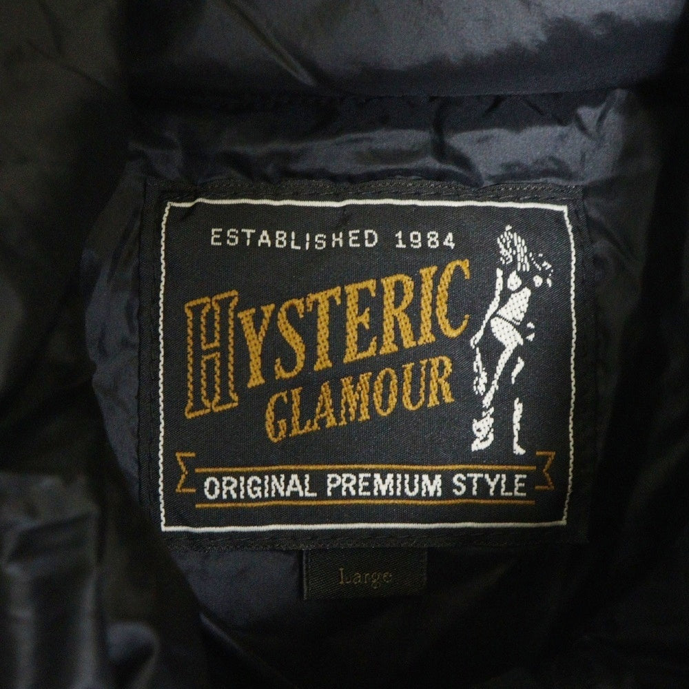 HYSTERIC GLAMOUR(ヒステリックグラマー) 16AW PRIMALOFT DOWN JACKET プリマロフトダウンジャケット ロゴワッペン フーディー ブラック 0263AB03